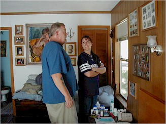 Looking at family photos